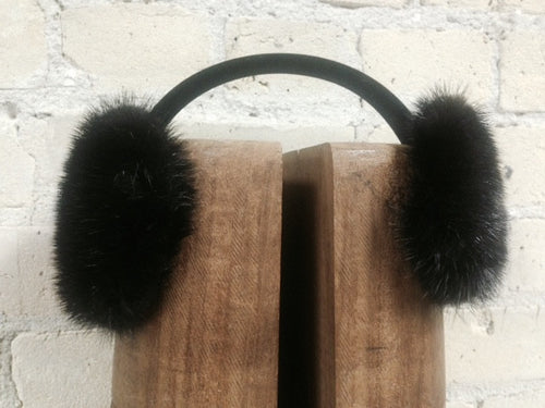 Black Mink Ear Muffs