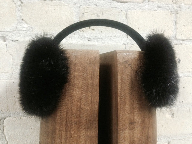 Black Mink Ear Muffs