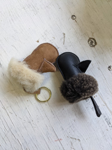 Shearling Mitt Keychain