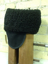 Black Persian Lamb Wedge Style Hat