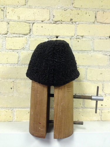 Black Persian Lamb Wedge Style Hat