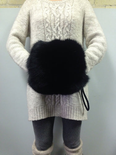 Black Fox Fur Muff