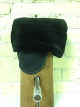 Black Sheared Mink Wedge with Wool Melton