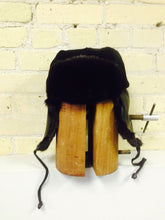 Black sheared and Long Haired Mink Trooper Style Hat