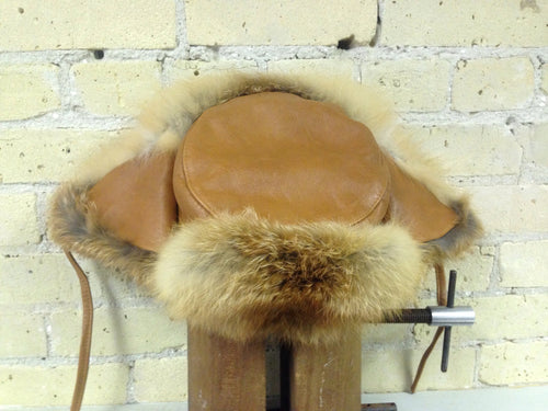 Red Fox Trooper Hat with Leather