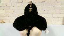 Knitted Sheared Beaver Cape with Detachable Wrist Cuffs